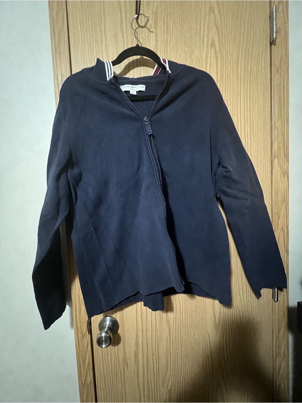 Tommy Hilfiger Navy Zip-Front Cardigan Sweater